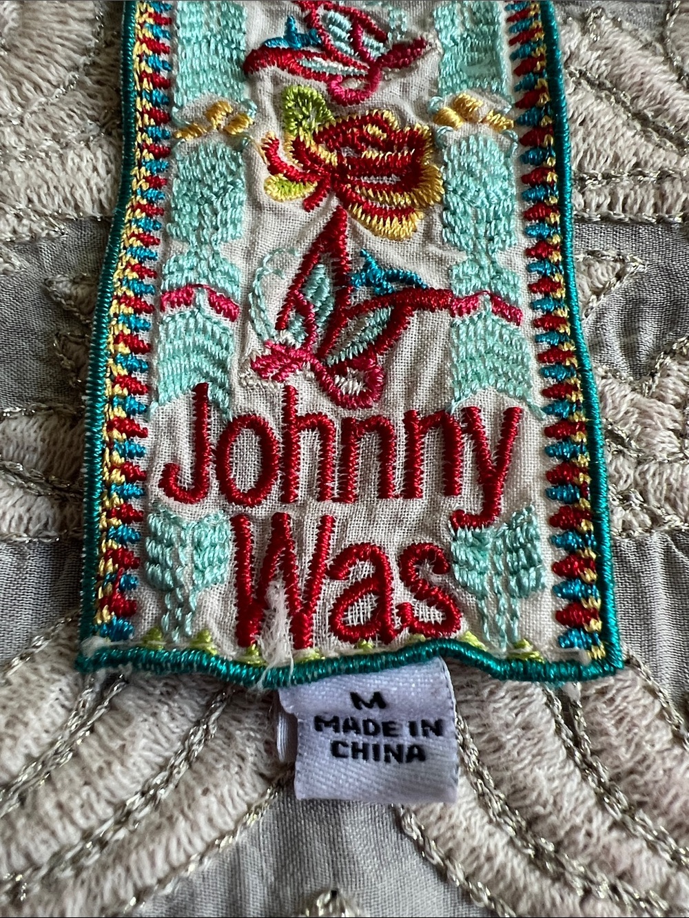 Johnny Was NWT SZ M Ivory Embroidered Boho Duster Cardigan - Picture 3 of 15